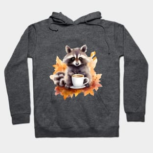 Coffee raccoon fall vibes Hoodie